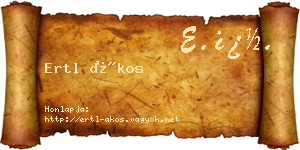 Ertl Ákos névjegykártya
